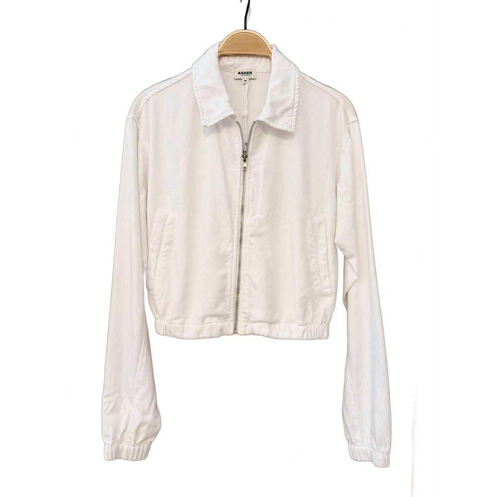 NEW ASHER women's zoi bomber jacket in white